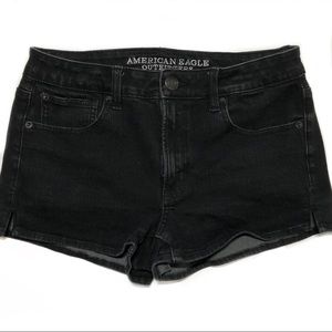 Black American Eagle high rise shortie shorts 6